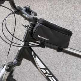 Wozinsky vázra rögzíthető biciklis táska 1,5L 6,5&quot; telefontartóval - fekete
