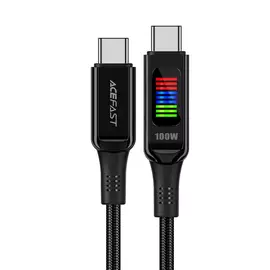 Acefast C7-03 USB-C - USB-C 100W 1,2m kábel kijelzővel - fekete