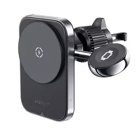 Acefast D18 autós telefon tartó és vezeték nélküli MagSafe töltő + Apple Watch töltő - fekete