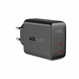 Acefast A9 2xUSB-C 40W PPS PD QC3.0 AFC FCP hálózati fali töltő - fekete