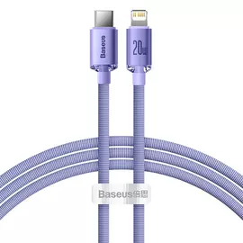 Baseus Crystal Shine USB-C - Lightning 20W PD 1,2m kábel - lila