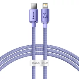 Baseus Crystal Shine USB-C - Lightning 20W PD 1,2m kábel - lila