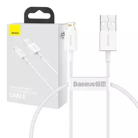 Baseus Superior USB - Lightning 2,4A 25cm kábel - fehér