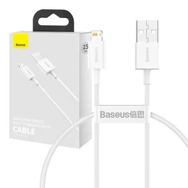 Baseus Superior USB - Lightning 2,4A 25cm kábel - fehér