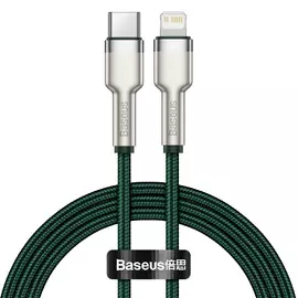 Baseus Cafule Metal USB-C - Lightning PD 20W 1m kábel - sötétzöld
