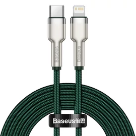 Baseus Cafule Metal USB-C - Lightning PD 20W 2m kábel - sötétzöld