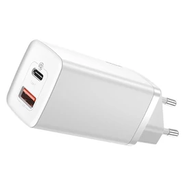 Baseus GaN2 Lite USB + USB-C 65W hálózati fali töltő - fehér