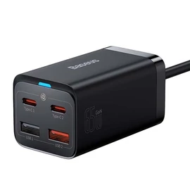 Baseus Gan3 Pro 65W 2xUSB-C + 2xUSB hálózati gyorstöltő - fekete