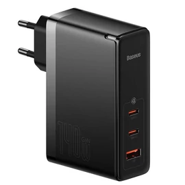 Baseus GaN5 Pro 140W USB + 2xUSB-C hálózati gyorstöltő - fekete