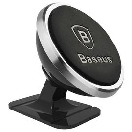 Baseus 360 mágneses autós telefon tartó, öntapadós - ezüst
