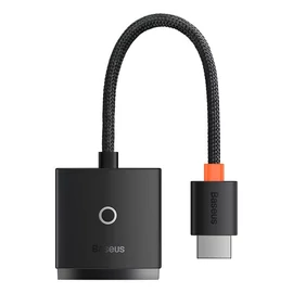 Baseus Lite HDMI - VGA 1080p aktív adapter + 3,5mm jack audio leválasztó + micro-USB bemenet - fekete