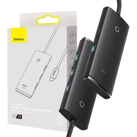 Baseus Lite USB-C - 4xUSB 3.0 + USB-C 25cm HUB - fekete