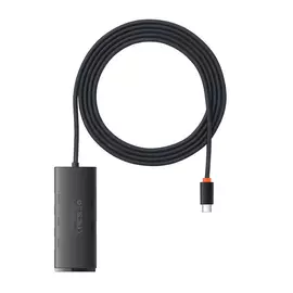 Baseus Lite USB-C - 4xUSB 3.0 + USB-C 5 portos HUB 2m kábellel - fekete