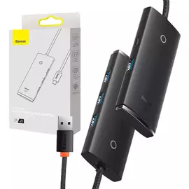 Baseus Lite HUB adapter 4-Port USB-C - 4xUSB 3.0 + USB-C 25cm - fekete
