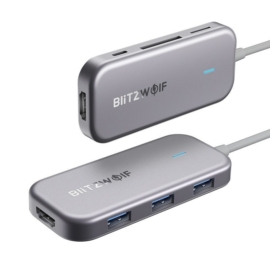 BlitzWolf BW-TH5 7 az 1-ben USB-C - 3xUSB 3.0, HDMI, USB-C PD, SD, microSD HUB