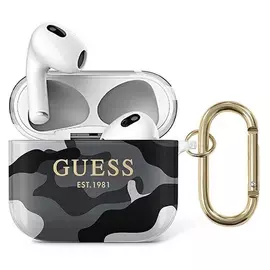 Guess GUA3UCAMG AirPods 3 Camo Collection tok - fekete-szürke, terepmintás