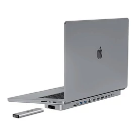 INVZI MagHub 12 a 2-ben USB-C MacBook Pro 16&quot; dokkoló állomás M.2 SATA SSD hellyel - szürke