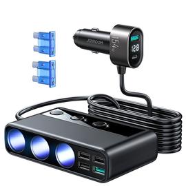 Joyroom JR-CL06 9 az 1-ben 154W - 5xUSB + 1xUSB-C + 3x szivargyújtó aljzat PD QC PPS AFC FCP autós töltő - fekete
