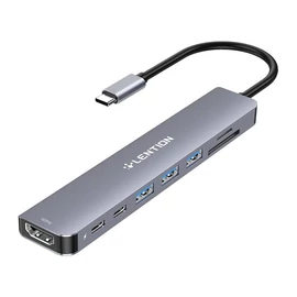 Lention 8 az 1-ben USB-C - 3xUSB 3.0 + SD/TF + PD + USB-C + HDMI 4K60Hz port bővítő HUB