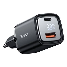  McDodo CH-1701 33W USB + USB-C hálózati gyorstöltő kijelzővel - fekete