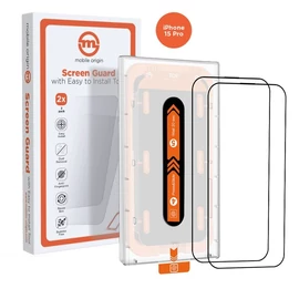 Mobile Origin Orange Screen Guard kijelzővédő - Apple iPhone 15 Pro - 2db + felhelyező keret