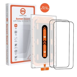 Mobile Origin Orange Screen Guard kijelzővédő - Apple iPhone 15 Pro Max - 2db + felhelyező keret