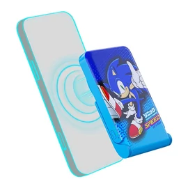 OTL Sonic The Hedgehoh 5000mAh USB-C 15W MagSafe Power Bank állvánnyal - kék