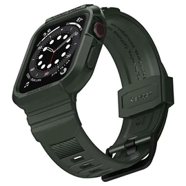 Spigen Rugged Armor Pro Green szíj és tok- Apple Watch 8/7 (45mm)/SE 2022/6/SE/5/4 (44mm) - zöld