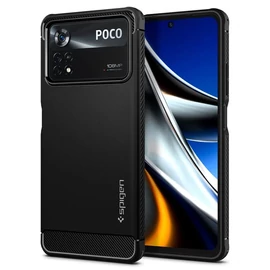 Spigen Rugged Armor Matte Black tok - POCO X4 Pro 5G - fekete