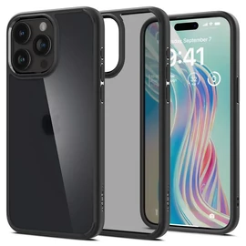 Spigen Ultra Hybrid Frost Black tok - Apple iPhone 15 Pro - áttetsző fekete