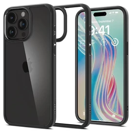 Spigen Ultra Hybrid Matte Black tok - Apple iPhone 15 Pro - áttetsző-matt fekete