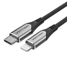 Vention TACHF USB-C - Lightning 1m szövet kábel - fekete