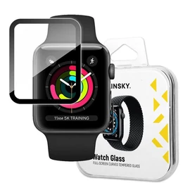 Wozinsky Watch Glass hibrid üveg kijelzővédő Apple Watch 3 / 2 / 1 órához 42 mm - fekete