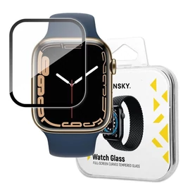 Wozinsky Watch Glass hibrid üveg kijelzővédő Apple Watch 7/8-hoz 45 mm - fekete