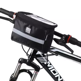 Wozinsky kormányra rögzíthető biciklis táska telefon tartóval 2L - fekete