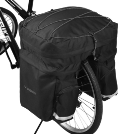 Wozinsky hátsó csomagtartóra rakható biciklis táska vízálló huzattal 60L - fekete