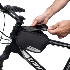 Wozinsky biciklis vázra rakható táska 6,5&quot; 1,5L telefontartóval - fekete