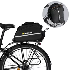 Wozinsky hátsó csomagtartóra rakható biciklis táska 13L - fekete
