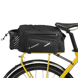 Wozinsky 2 az 1-ben kerékpáros táska vállpánttal és esővédővel, 9l - fekete