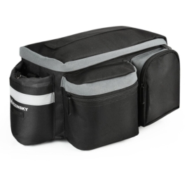 Wozinsky hátsó csomagtartóra rakható biciklis táska vállpánttal 6L - fekete
