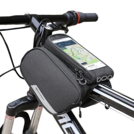Wozinsky biciklis vázra rakható táska 6,5&quot; telefontartóval 1,5L - fekete