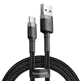 Baseus Cafule USB - USB Type-C 2A 3m szövet kábel - fekete