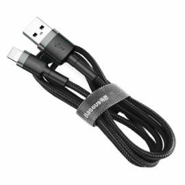 Baseus Cafule USB - Lightning sodrott QC3.0 2,4A 0,5m kábel - fekete-sötétszürke
