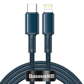 Baseus High Density USB-C - Lightning sodrott szövet PD 20W 5A kábel 2m - kék