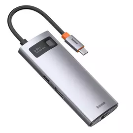 Baseus Metal Gleam 6 az 1-ben USB-C HUB - 3xUSB 3.0 + HDMI + USB-C PD + RJ45
