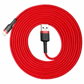 Baseus Cafule USB - Lightning QC 2A 3m kábel - piros