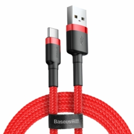Baseus Cafule USB - USB Type-C 3A 1m kábel - piros