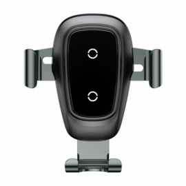 Baseus Metal Gravity autós telefontartó és Qi vezeték nélküli töltő szellőző nyílásba- fekete