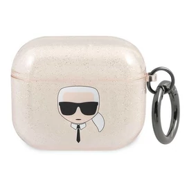 Karl Lagerfeld AirPods 3 Gitter Karl`s Head tok - áttetsző arany