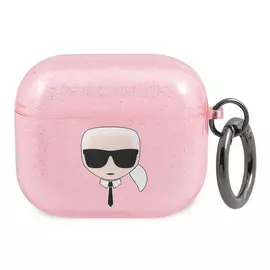 Karl Lagerfeld AirPods 3 Gitter Karl`s Head tok - rózsaszín